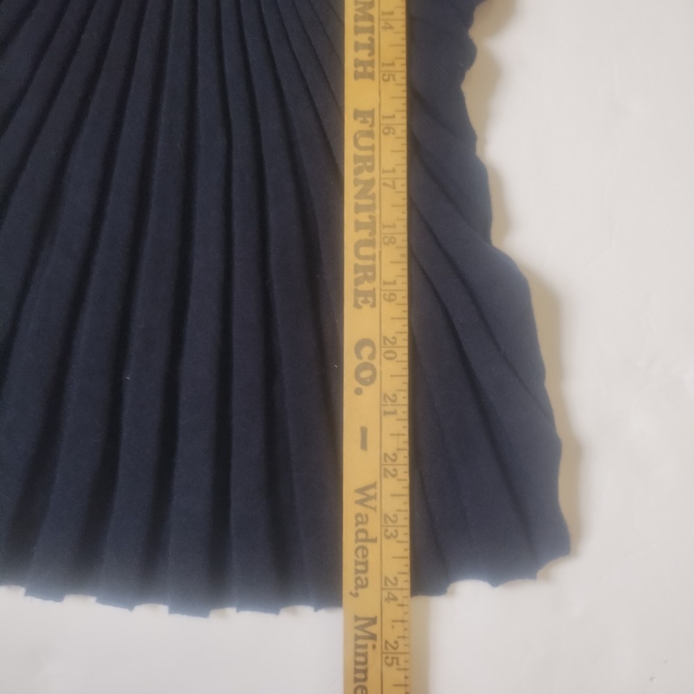 Sandro Justine Sweater Size 3 (Large) Navy Blue Sunburst Pleat Chic Parisian - Picture 9 of 9